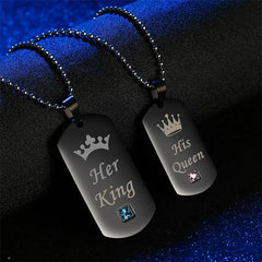 King And Queen Couple Necklaces